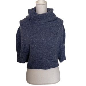 TOMMY HILFIGER turtleneck short sleeved CROP TOP blue knit